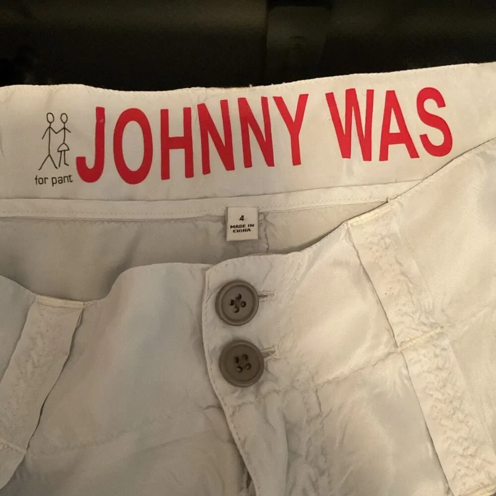 Johnny Was Sz 4 Light Blue Cupra Rayon Cargo Shorts Summer Chic Pockets Boho T
